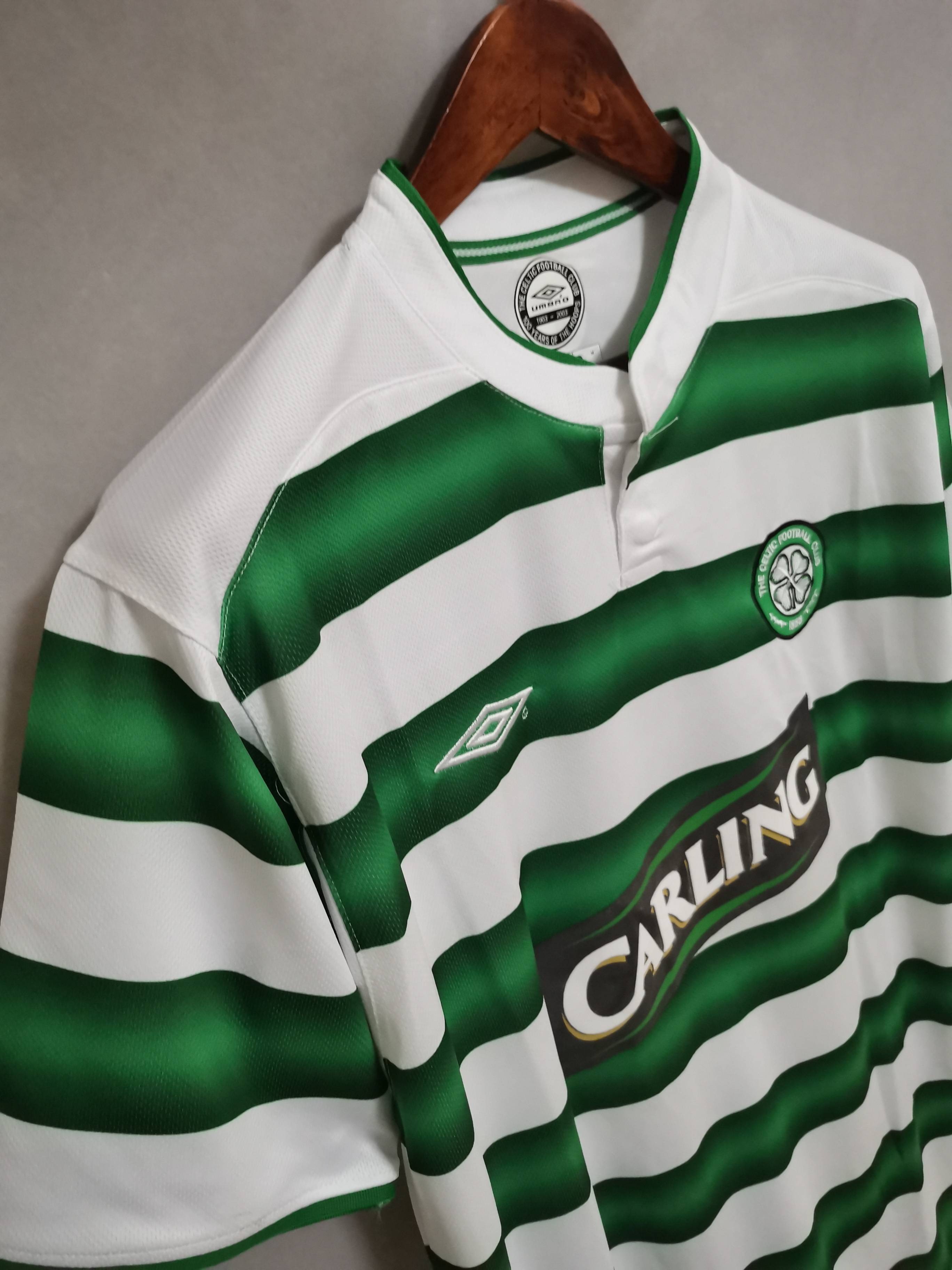 Celtic Retro Soccer Jersey Home Custom Shirt 2003/04 - ujerseystore