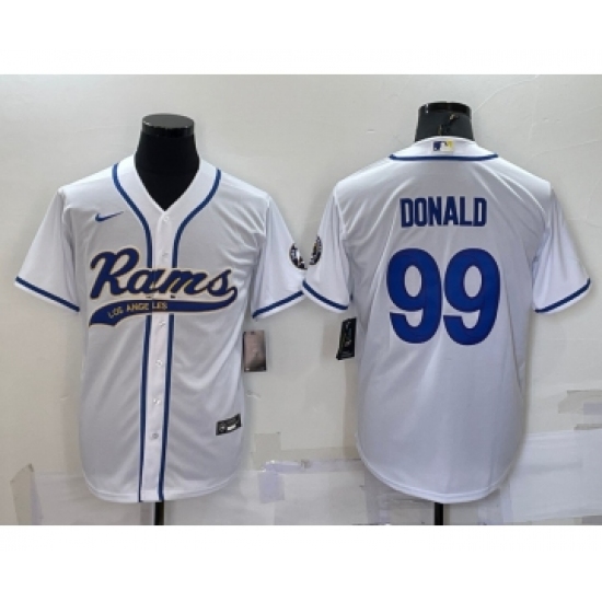 Men's Los Angeles Rams #99 Aaron Donald White Stitched Cool Base Nike Baseball Jersey - Ujersey