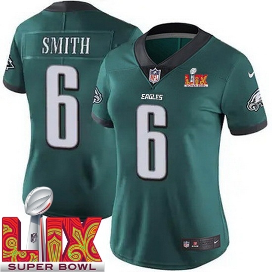 Women Philadelphia Eagles DeVonta Smith #6 Green 2024 2025 Super Bowl LIX F U S E Stitched NFL Jersey - Ujersey