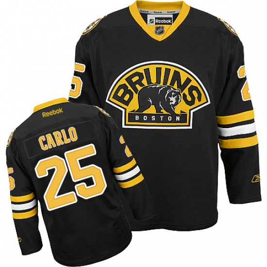 Men's Reebok Boston Bruins #25 Brandon Carlo Authentic Black Third NHL Jersey - Ujersey