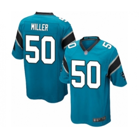 Men's Carolina Panthers #50 Christian Miller Game Blue Alternate Football Jersey - Ujersey