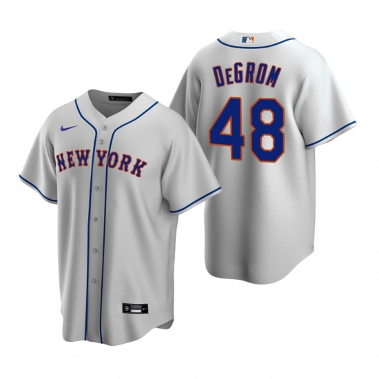 Men's Nike New York Mets #48 Jacob deGrom Gray Road Stitched Baseball Jersey - Ujersey