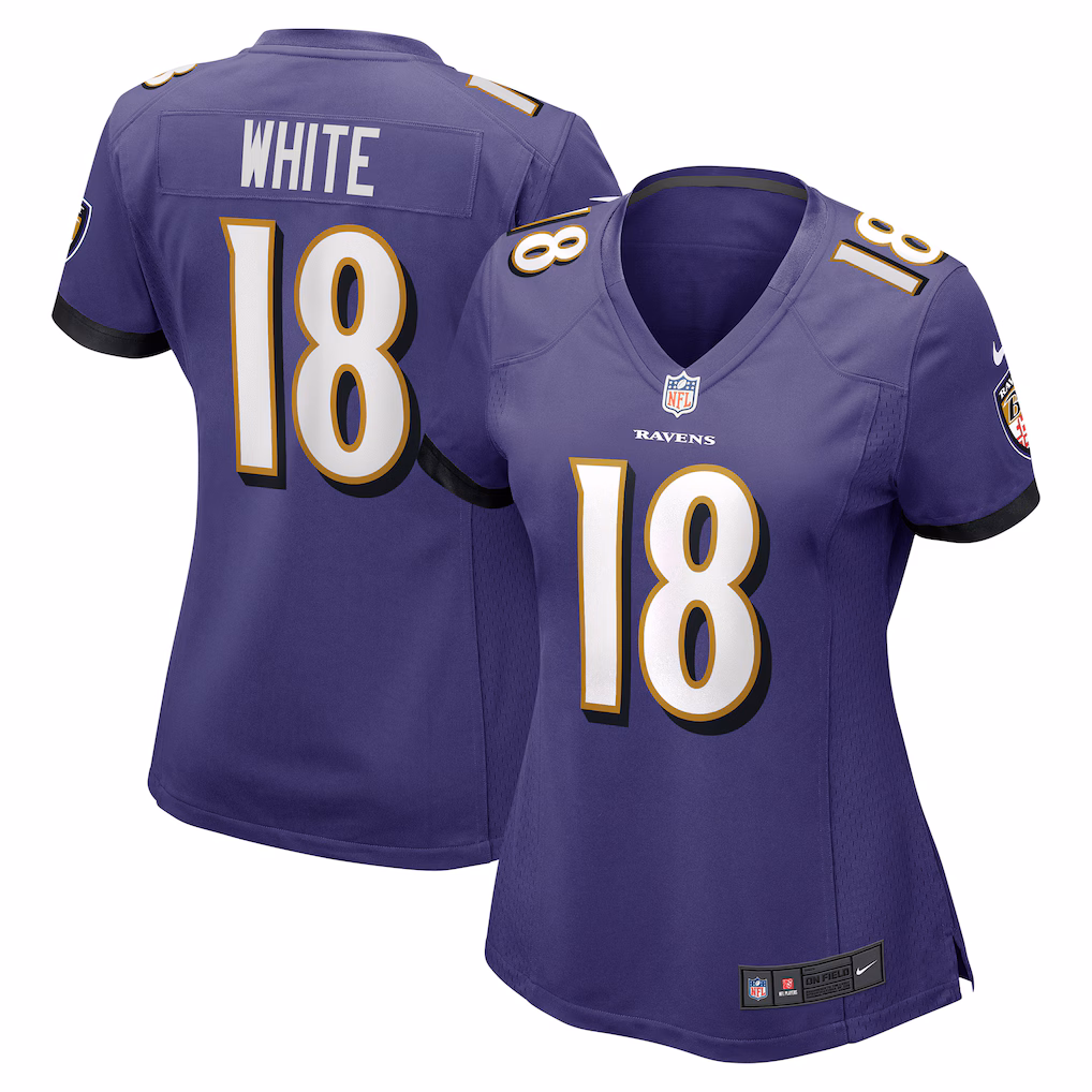 Women's Baltimore Ravens DeAndrew White Nike Purple Game Jersey - Ujersey Shop