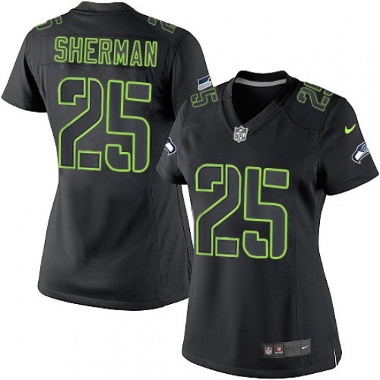 Women's Nike Seattle Seahawks #25 Richard Sherman Limited Black Impact NFL Jersey - Ujersey