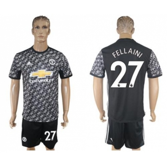 Manchester United #27 Fellaini Black Soccer Club Jersey