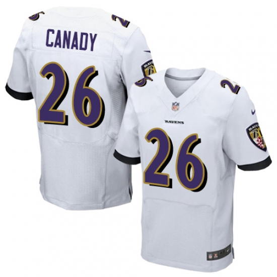 Men's Nike Baltimore Ravens #26 Maurice Canady Elite White NFL Jersey - Ujersey