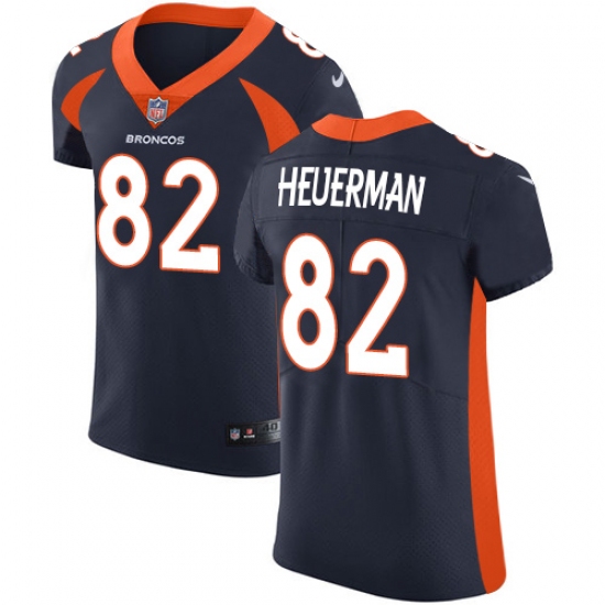 Men's Nike Denver Broncos #82 Jeff Heuerman Navy Blue Alternate Vapor Untouchable Elite Player NFL Jersey - Ujersey