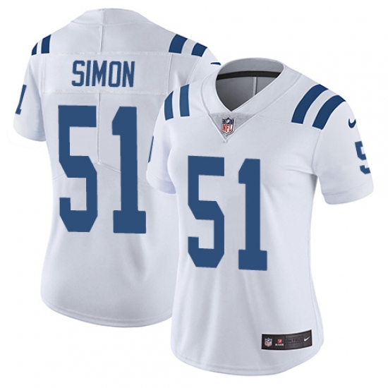 Women's Nike Indianapolis Colts #51 John Simon Elite White NFL Jersey - Ujersey