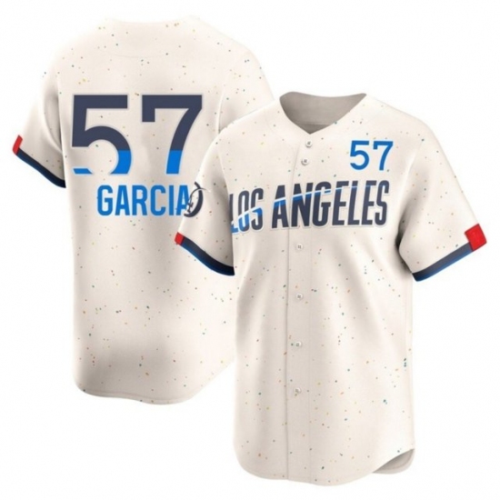 Men's Los Angeles Dodgers #57 Luis Garcia Cream City Connect Limited Stitched Baseball Jersey - Ujersey