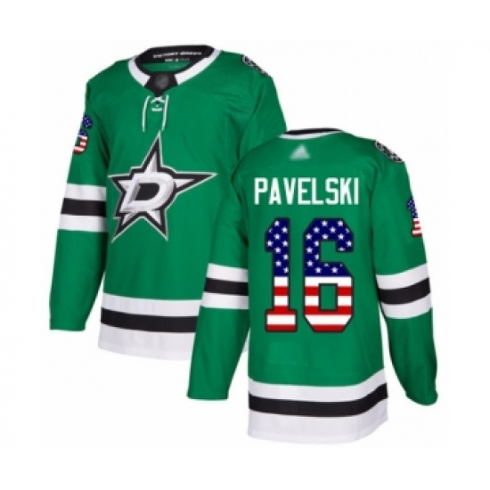 Youth Dallas Stars #16 Joe Pavelski Authentic Green USA Flag Fashion Hockey Jersey - Ujersey