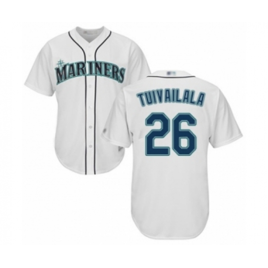 Youth Seattle Mariners #26 Sam Tuivailala Authentic White Home Cool Base Baseball Player Jersey - Ujersey