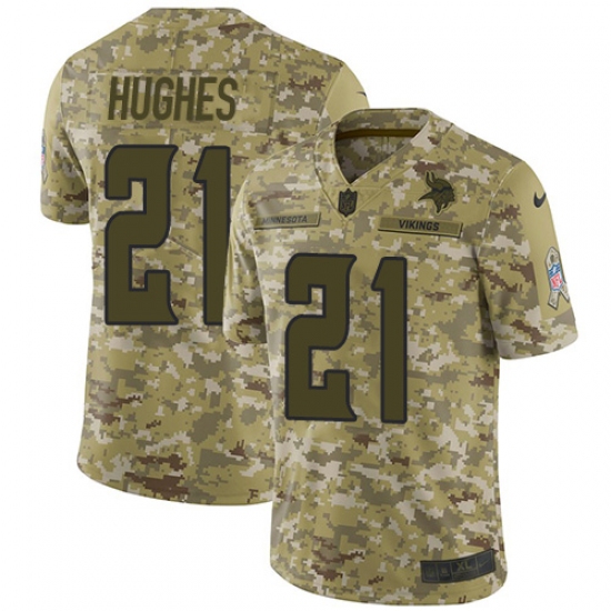 Men's Nike Minnesota Vikings #21 Mike Hughes Limited Camo 2018 Salute to Service NFL Jersey - Ujersey