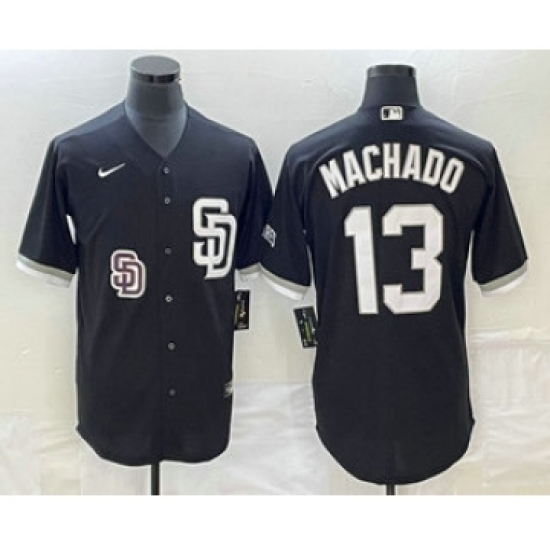 Men's San Diego Padres #13 Manny Machado Black 2023 Cool Base Stitched Jersey - Ujersey