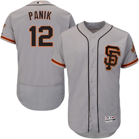 Men's Majestic San Francisco Giants #12 Joe Panik Grey Alternate Flex Base Authentic Collection MLB Jersey - Ujersey