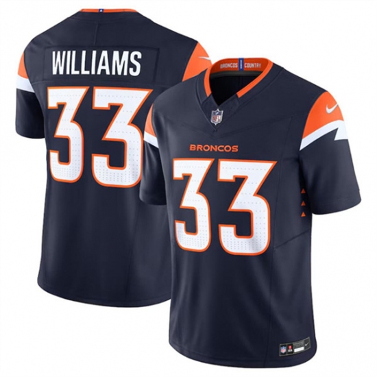 Men's Denver Broncos #33 Javonte Williams Navy 2024 F.U.S.E. Alternate Vapor Limited Football Stitched Jersey - Ujersey