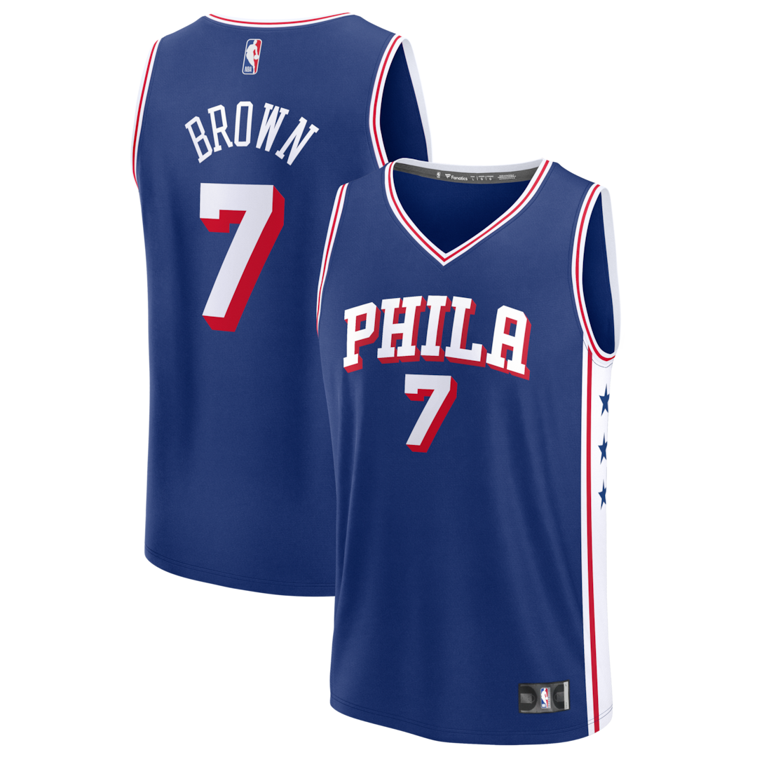 Men's Philadelphia 76ers Jaylen Brown Fanatics Royal Fast Break Jersey - Icon Edition - Ujersey