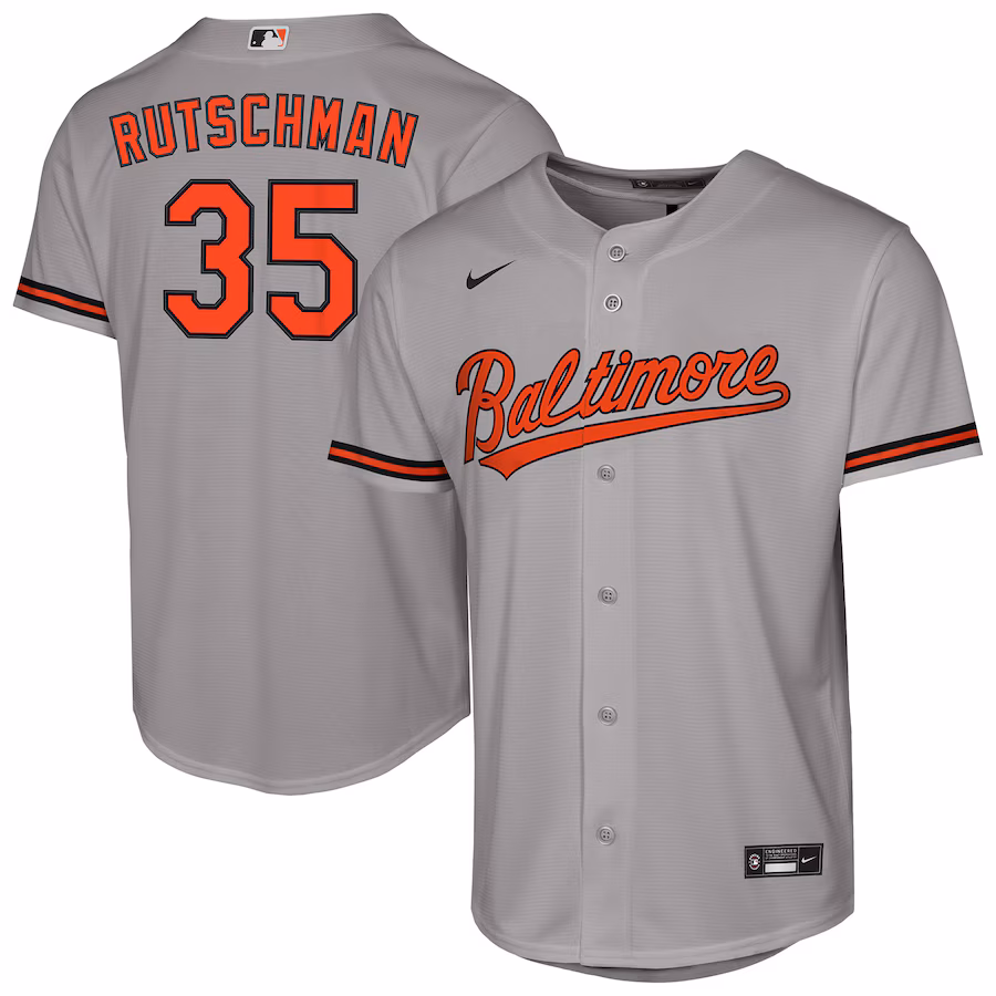 Youth Baltimore Orioles Adley Rutschman Nike Gray Road Replica Jersey - Ujersey