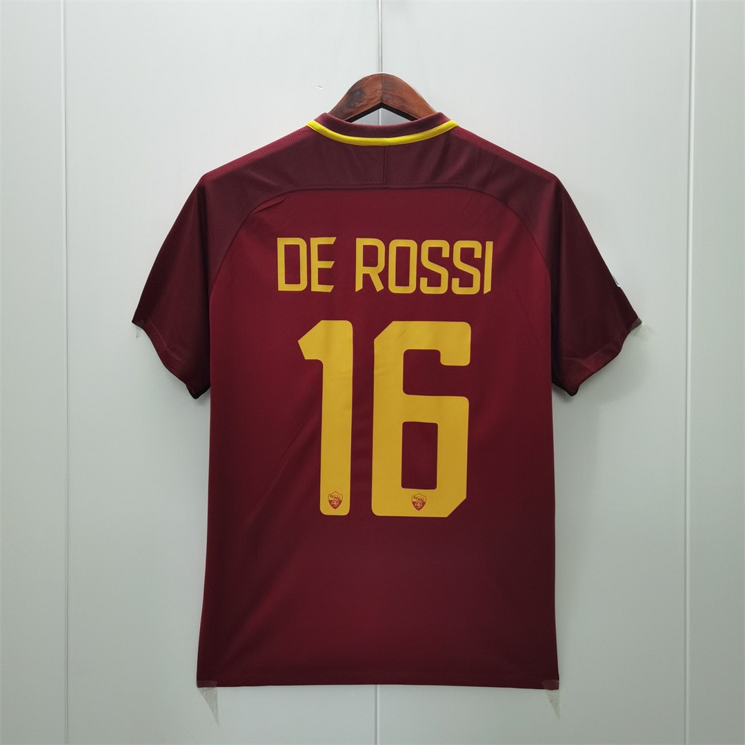 Roma Retro Soccer Jersey Home Custom Shirt 2017/18 - Ujersey NHL
