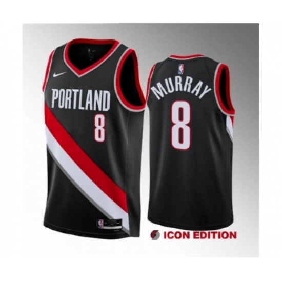 Men's Portland Trail Blazers #8 Kris Murray Black 2023 Draft Icon Edition Stitched Basketball Jersey - Ujersey