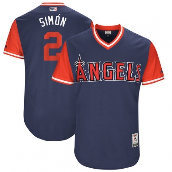 Men's Majestic Los Angeles Angels of Anaheim #2 Andrelton Simmons 