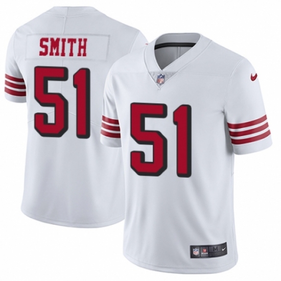 Men's Nike San Francisco 49ers #51 Malcolm Smith Limited White Rush Vapor Untouchable NFL Jersey - Ujersey
