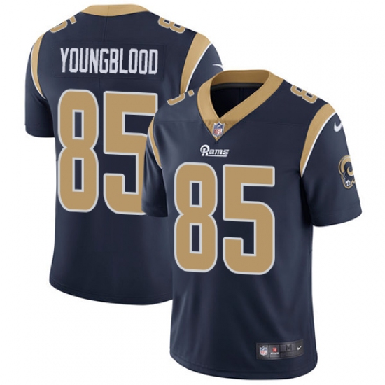 Men's Nike Los Angeles Rams #85 Jack Youngblood Navy Blue Team Color Vapor Untouchable Limited Player NFL Jersey - Ujersey