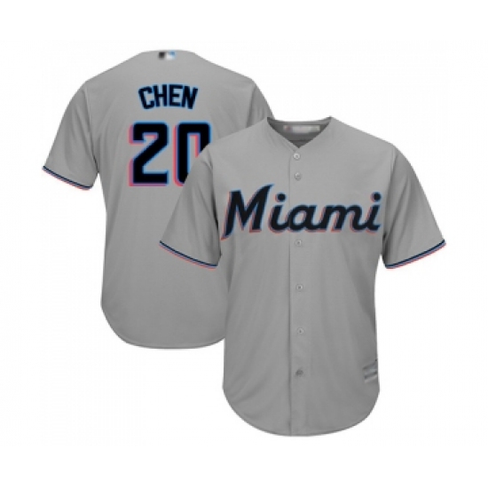 Men's Miami Marlins #20 Wei-Yin Chen Replica Grey Road Cool Base Baseball Jersey - Ujersey