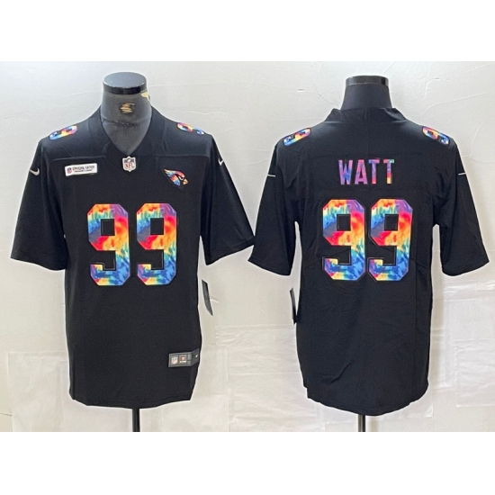 Men's Arizona Cardinals #99 JJ Watt Black Multi Color Black 2020 Crucial Catch Vapor Untouchable Nike Limited Jersey - Ujersey