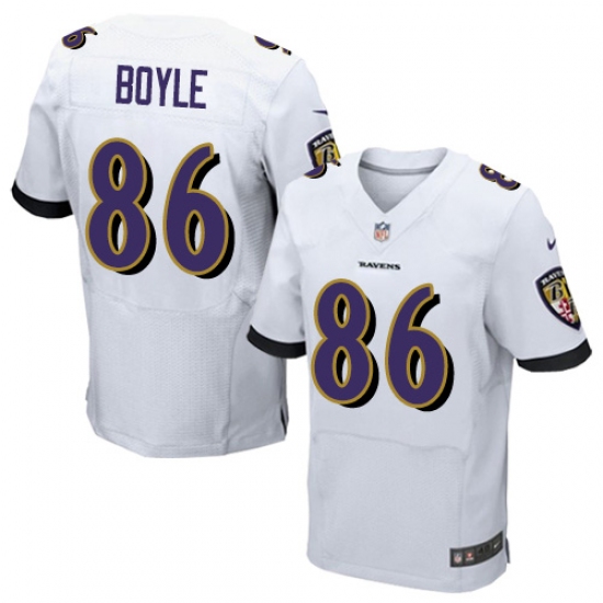 Men's Nike Baltimore Ravens #86 Nick Boyle Elite White NFL Jersey - Ujersey