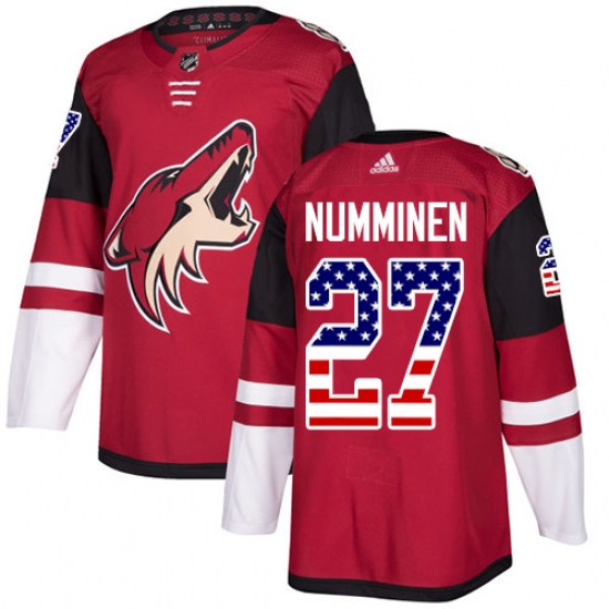 Youth Adidas Arizona Coyotes #27 Teppo Numminen Authentic Red USA Flag Fashion NHL Jersey - Ujersey