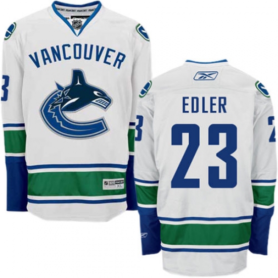 Men's Reebok Vancouver Canucks #23 Alexander Edler Authentic White Away NHL Jersey - Ujersey
