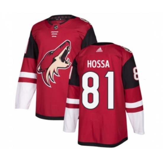 Youth Adidas Arizona Coyotes #81 Marian Hossa Premier Burgundy Red Home NHL Jersey - Ujersey