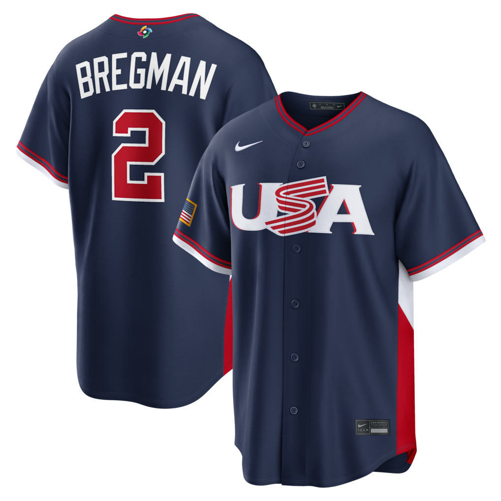 Men's USA Baseball Alex Bregman Nike Navy 2026 World Baseball Classic Road Stadium Jersey - ujerseystore
