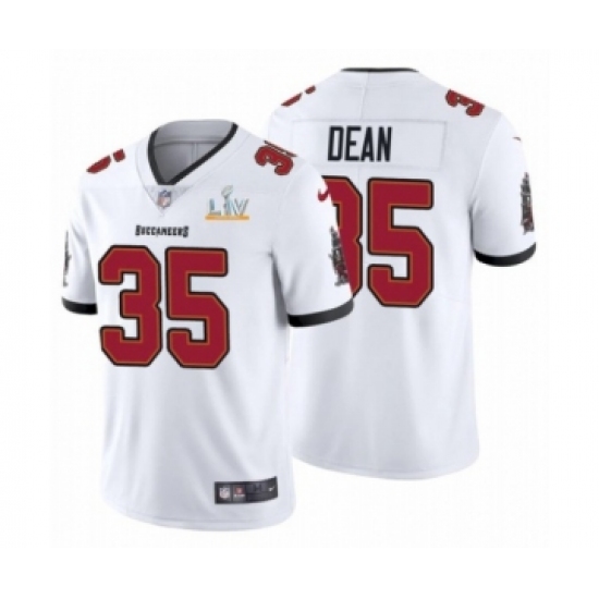 Men's Tampa Bay Buccaneers #35 Jamel Dean White 2021 Super Bowl LV Jersey - Ujersey