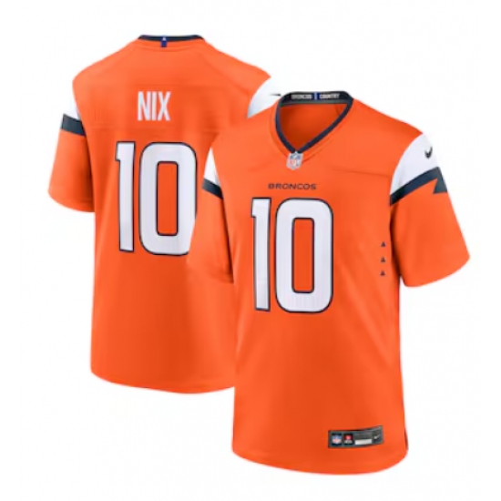 Men's Denver Broncos #10 Bo Nix Orange 2024 Draft Vapor Limited Football Stitched Jerseys - Ujersey