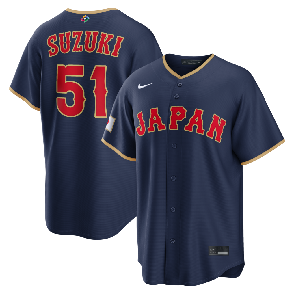 Men's Japan Baseball Seiya Suzuki Nike Navy 2026 World Baseball Classic Road Stadium Jersey - ujerseystore