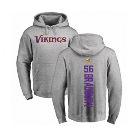 Football Minnesota Vikings #56 Garrett Bradbury Ash Backer Pullover Hoodie - Ujersey
