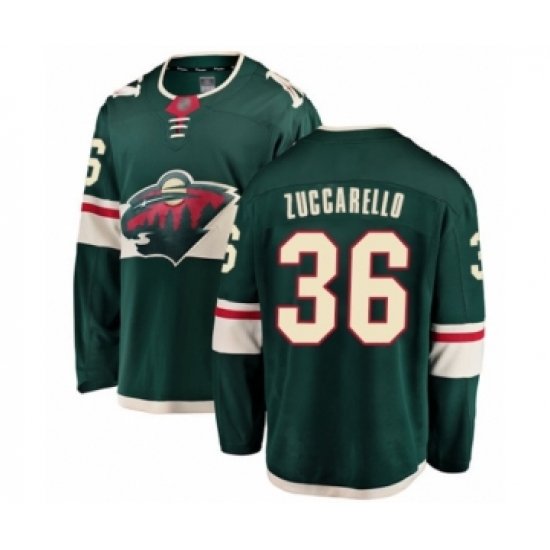 Youth Minnesota Wild #36 Mats Zuccarello Authentic Green Home Fanatics Branded Breakaway Hockey Jersey - Ujersey
