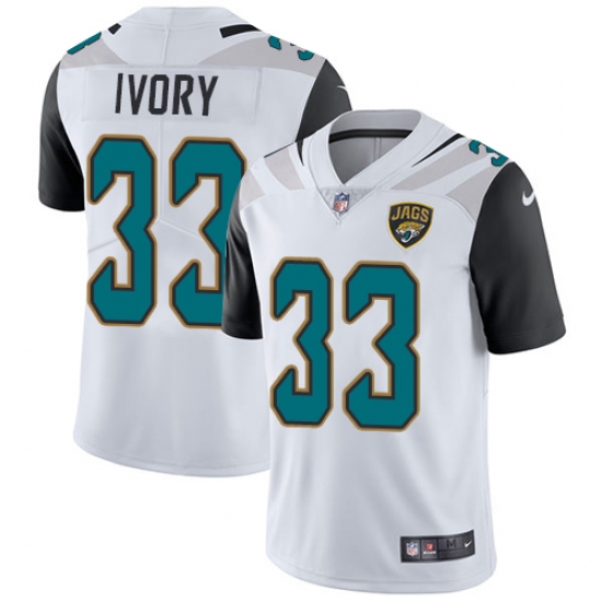 Men's Nike Jacksonville Jaguars #33 Chris Ivory White Vapor Untouchable Limited Player NFL Jersey - Ujersey