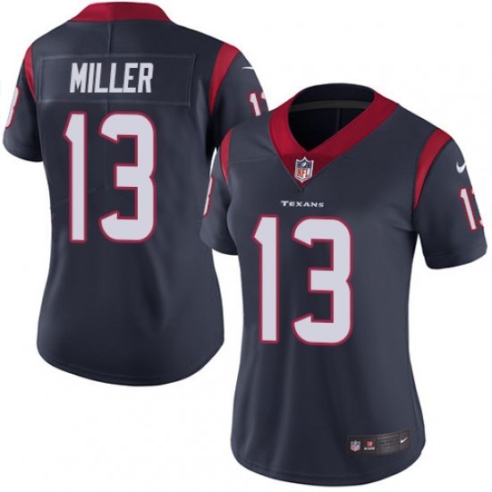 Women's Nike Houston Texans #13 Braxton Miller Limited Navy Blue Team Color Vapor Untouchable NFL Jersey - Ujersey