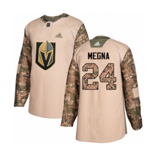Men's Vegas Golden Knights #24 Jaycob Megna Authentic Camo Veterans Day Practice Hockey Jersey - Ujersey
