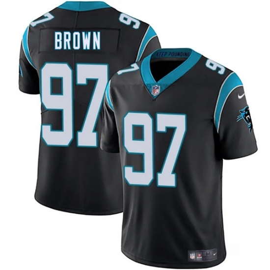 Men's Carolina Panthers #97 Bobby Brown Black 2025 Vapor Limited Football Stitched Jersey - Ujersey