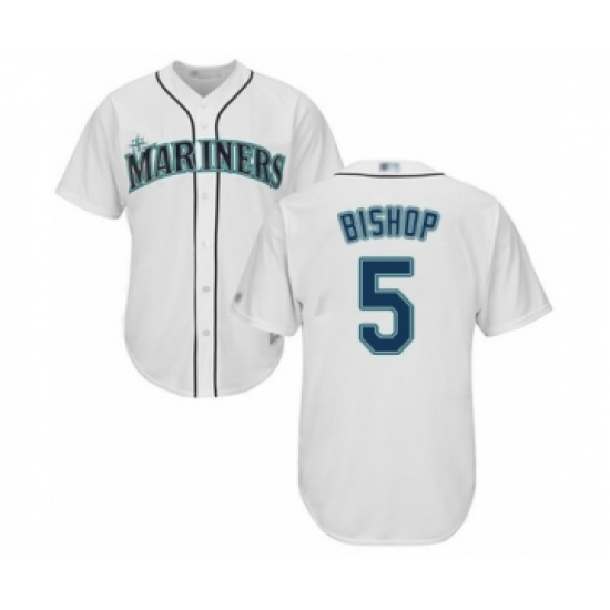 Youth Seattle Mariners #5 Braden Bishop Authentic White Home Cool Base Baseball Player Jersey - Ujersey