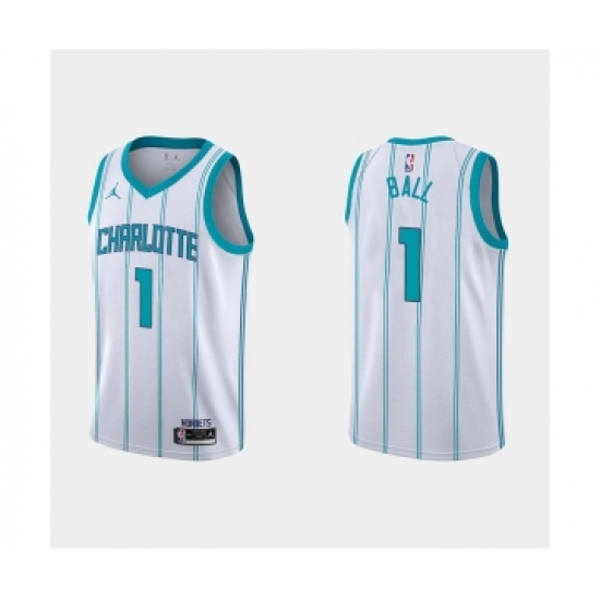 Men's Charlotte Hornets #1 LaMelo Ball 2022-23 White Association Edition Stitched Basketball Jersey - Ujersey