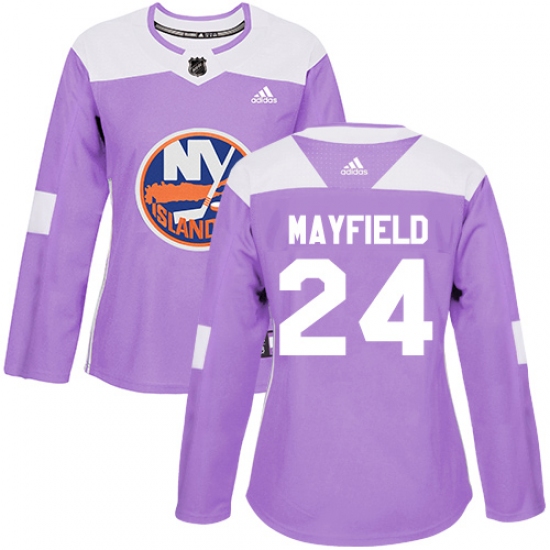 Women's Adidas New York Islanders #24 Scott Mayfield Authentic Purple Fights Cancer Practice NHL Jersey - Ujersey