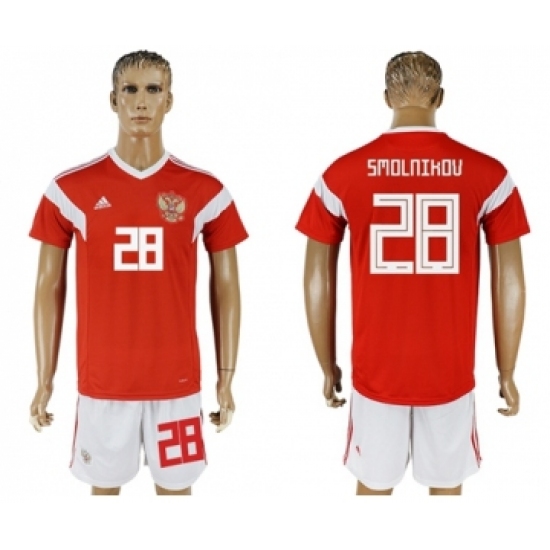 Russia #28 Smolnikov Home Soccer Country Jersey