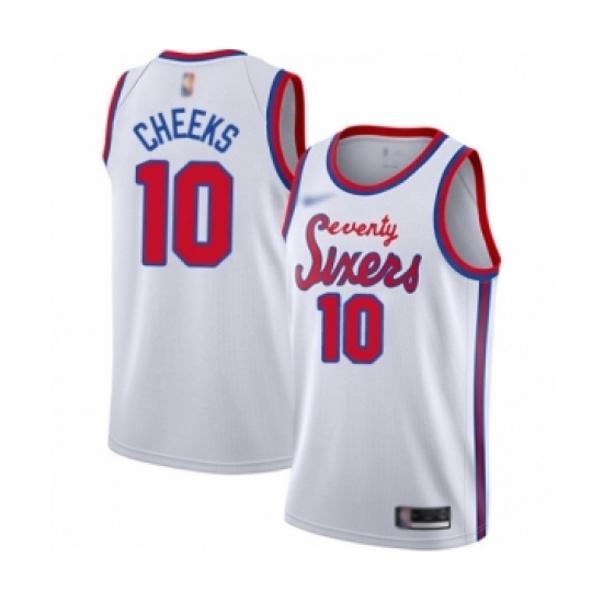 Women's Philadelphia 76ers #10 Maurice Cheeks Swingman White Hardwood Classics Basketball Jersey - Ujersey