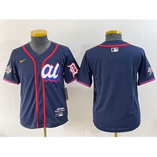 Women's American League Detroit Tigers Blank Navy 2025 All-Star Edition Limited Stitched Baseball Jersey(Run Small)
