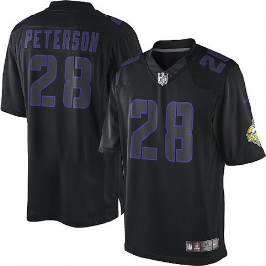 Men's Nike Minnesota Vikings #28 Adrian Peterson Limited Black Impact NFL Jersey - Ujersey