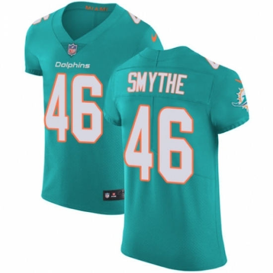 Men's Nike Miami Dolphins #46 Durham Smythe Aqua Green Team Color Vapor Untouchable Elite Player NFL Jersey - Ujersey